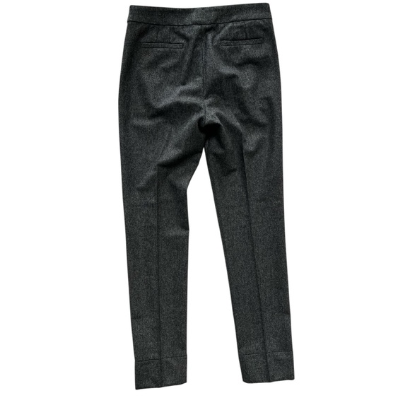 Armani Collezioni Dark Gray Wool Straight Leg Trousers with Cuffed Hem - Picture 8 of 11